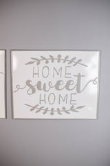 19" White and Grey Metal Enamel Wall Decor – Embossed Floral Inspirational Sign