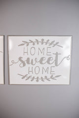 19" White and Grey Metal Enamel Wall Decor
