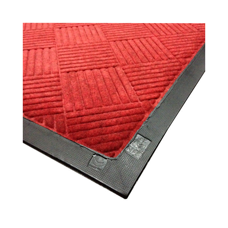 Entrance Floor Mat 3 Feet Wide, Diamond Pattern Red, 5 Feet Long