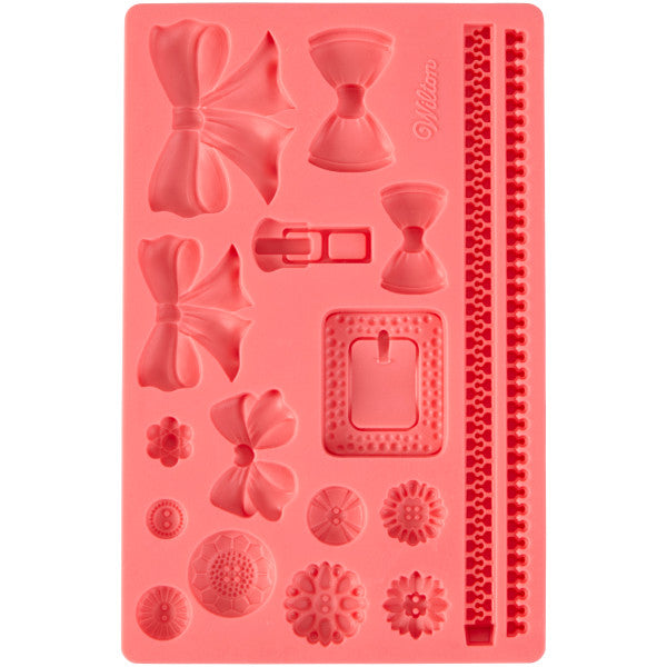Wilton Fabric Fondant and Gum Paste Silicone Mold, 17-Cavity