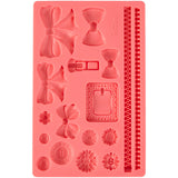 Wilton Fabric Fondant and Gum Paste Silicone Mold, 17-Cavity