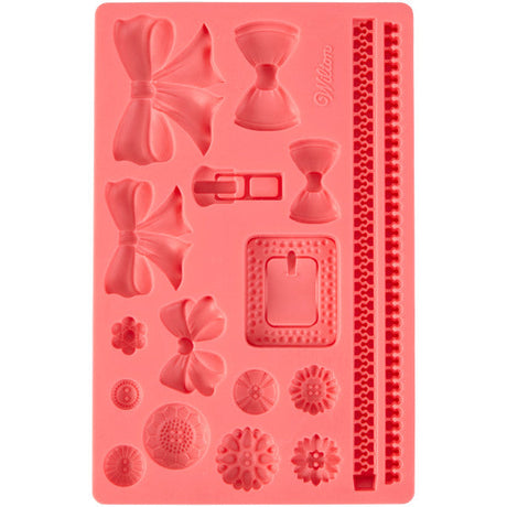 Wilton Fabric Fondant and Gum Paste Silicone Mold, 17-Cavity
