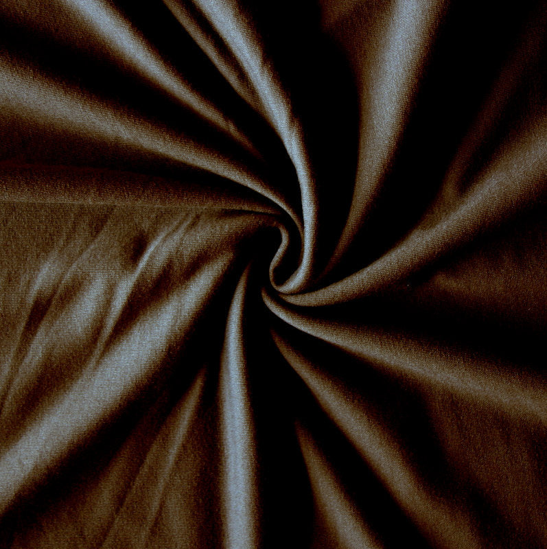 Bamboo Cotton Lycra French Terry Fabric - Espresso Brown