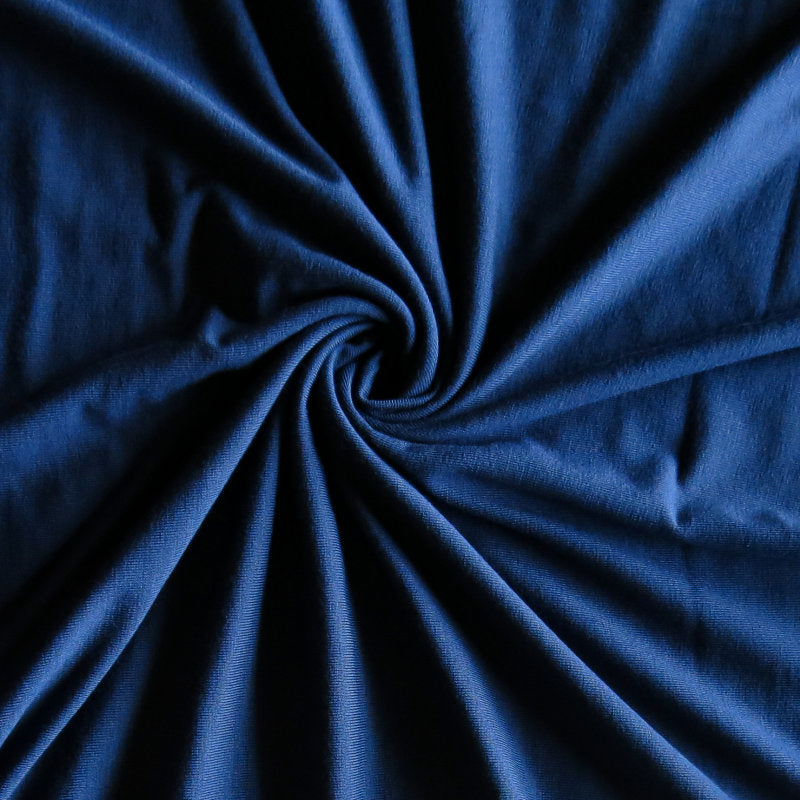 Bamboo Spandex Jersey Knit Fabric Estate Blue 20" Remnant