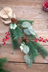 29” Mixed Pine Berry Pinecone Spray