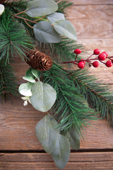 29” Mixed Pine Berry Pinecone Spray