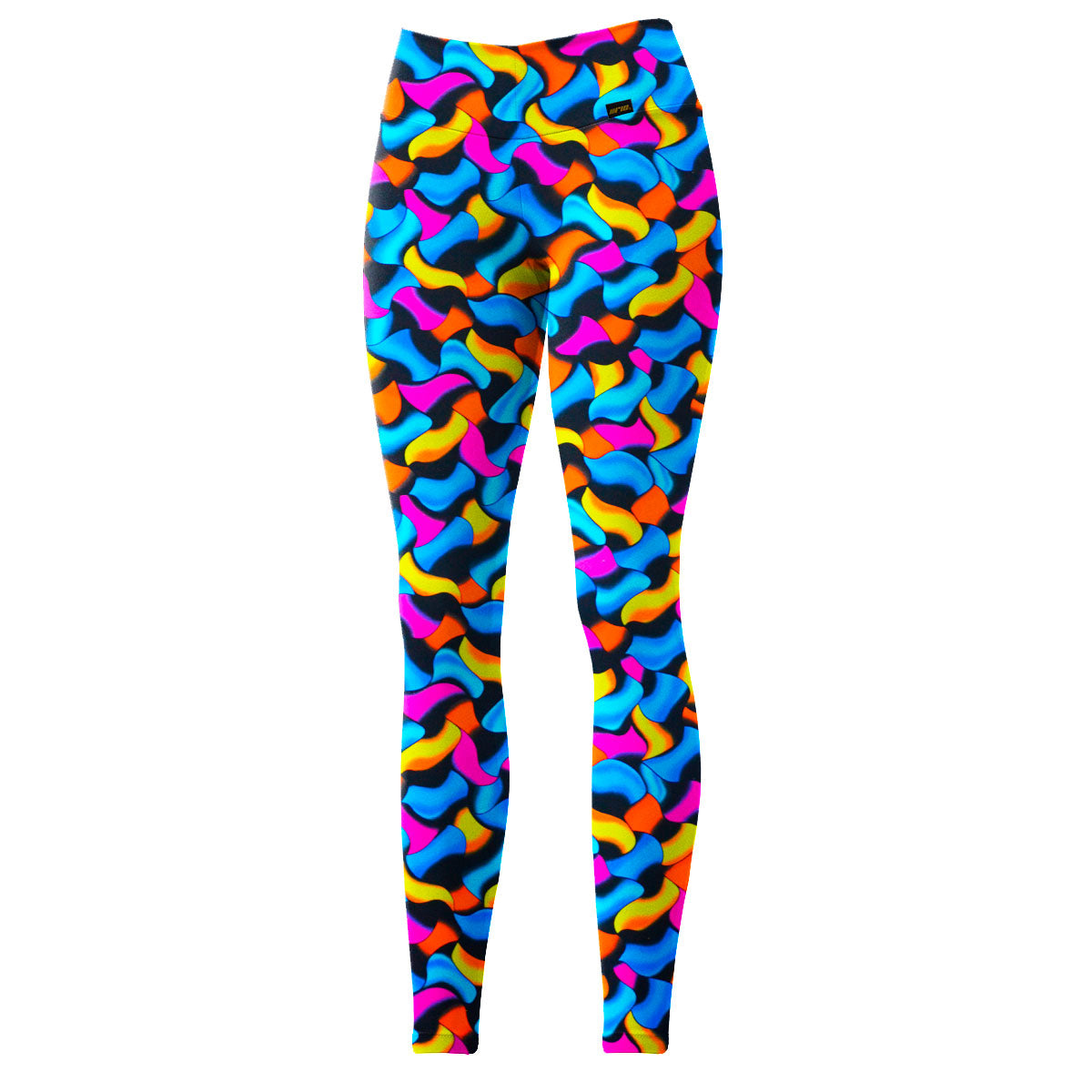 Eye Candy Nylon Spandex Fabric - Multi/Black Colorful Print, Four-Way Stretch, 58/60" Width (1 Yard)