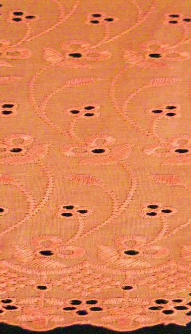 Eyelet Embroidery Coral 5K005 Cotton Polyester Fabric - Coral Eyelet Embroidery, 41/42" Width