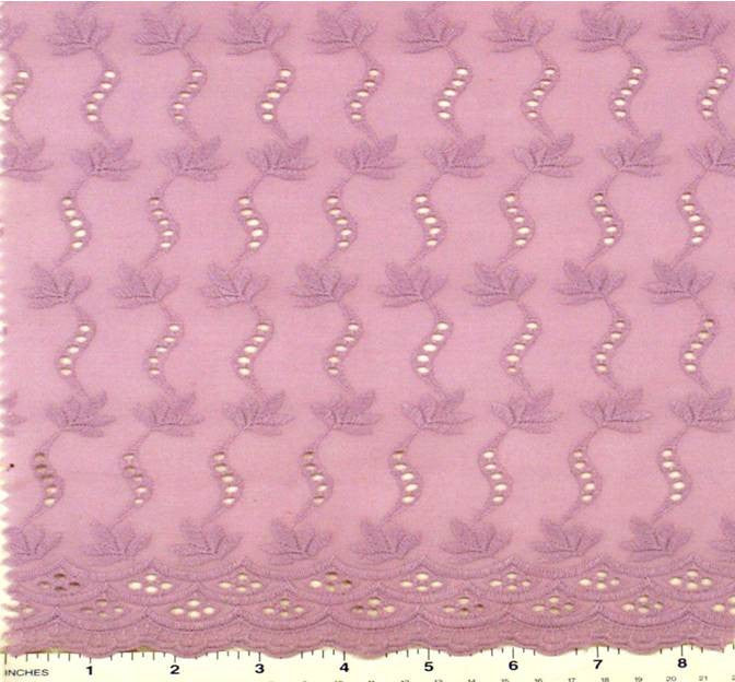 Eyelet Embroidery Lilac 5K006 Cotton Polyester Fabric - Lilac, Eyelet Embroidery, 41/42" Width