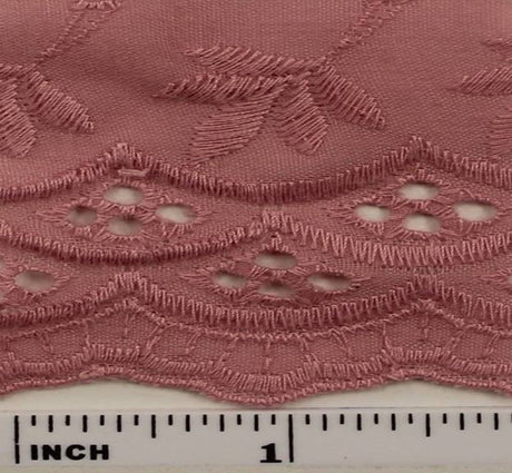 Eyelet Embroidery Rose 5K006 Cotton Polyester Fabric - Rose, Eyelet Embroidery, 41/42" Width