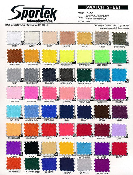 Nylon Spandex Tricot Shiny Fabric