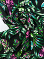 Viscose Crepe Floral Print Green Black