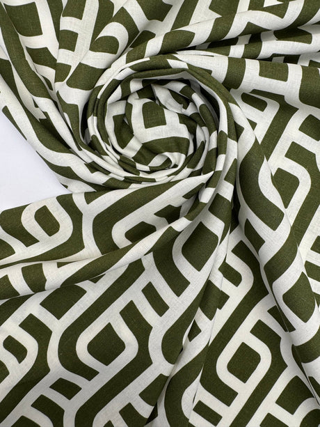 Printed Linen Cotton Fabric
