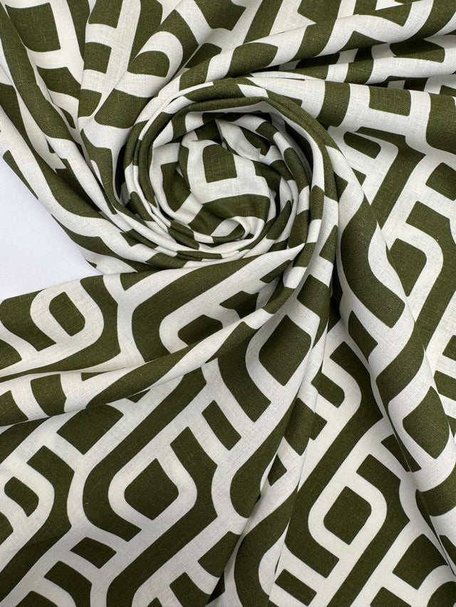 Printed Linen Cotton Fabric