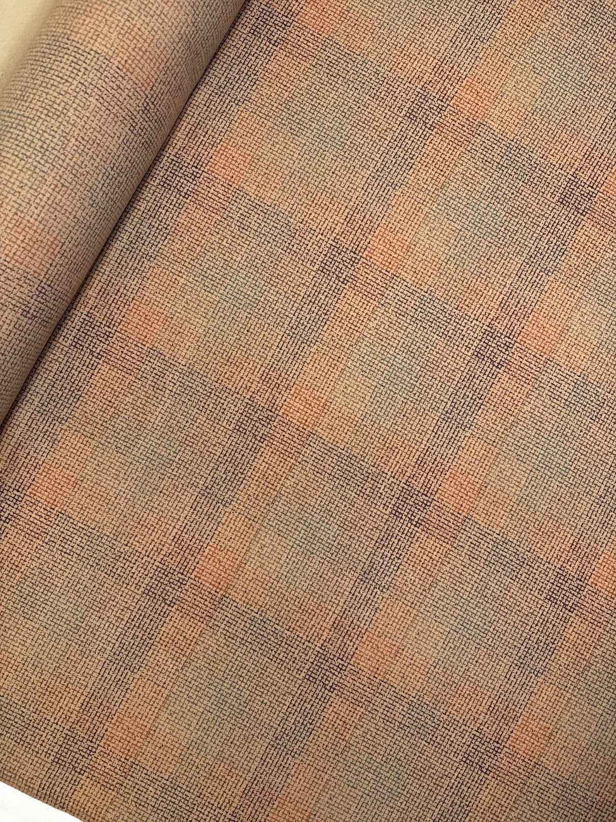 Wool Checked Printed Fabric
