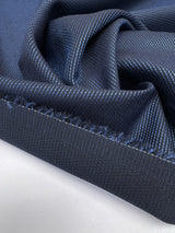 Wool Jacquard Blue Black Striped Suiting