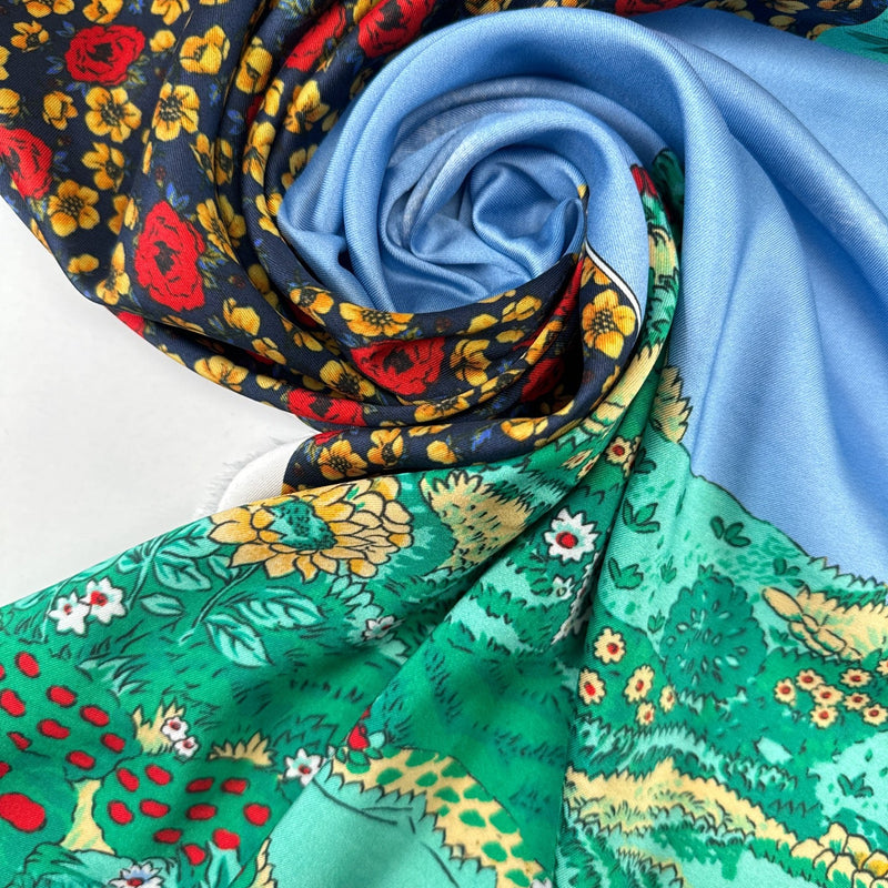 Polyester Sateen Multicolour Panel Print