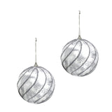 10cm Ball With Silver Slant Lines 2 Pcs