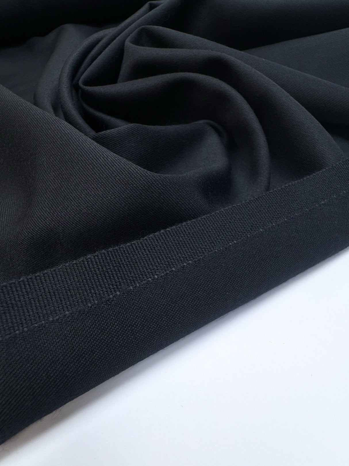 Blue Wool Polyamid Twill