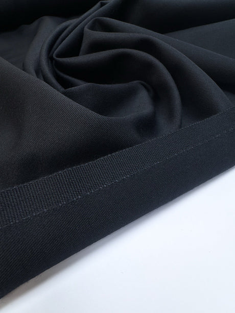 Blue Wool Polyamid Twill