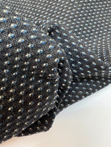 Wool Polka Dot Grey Blue Fabric