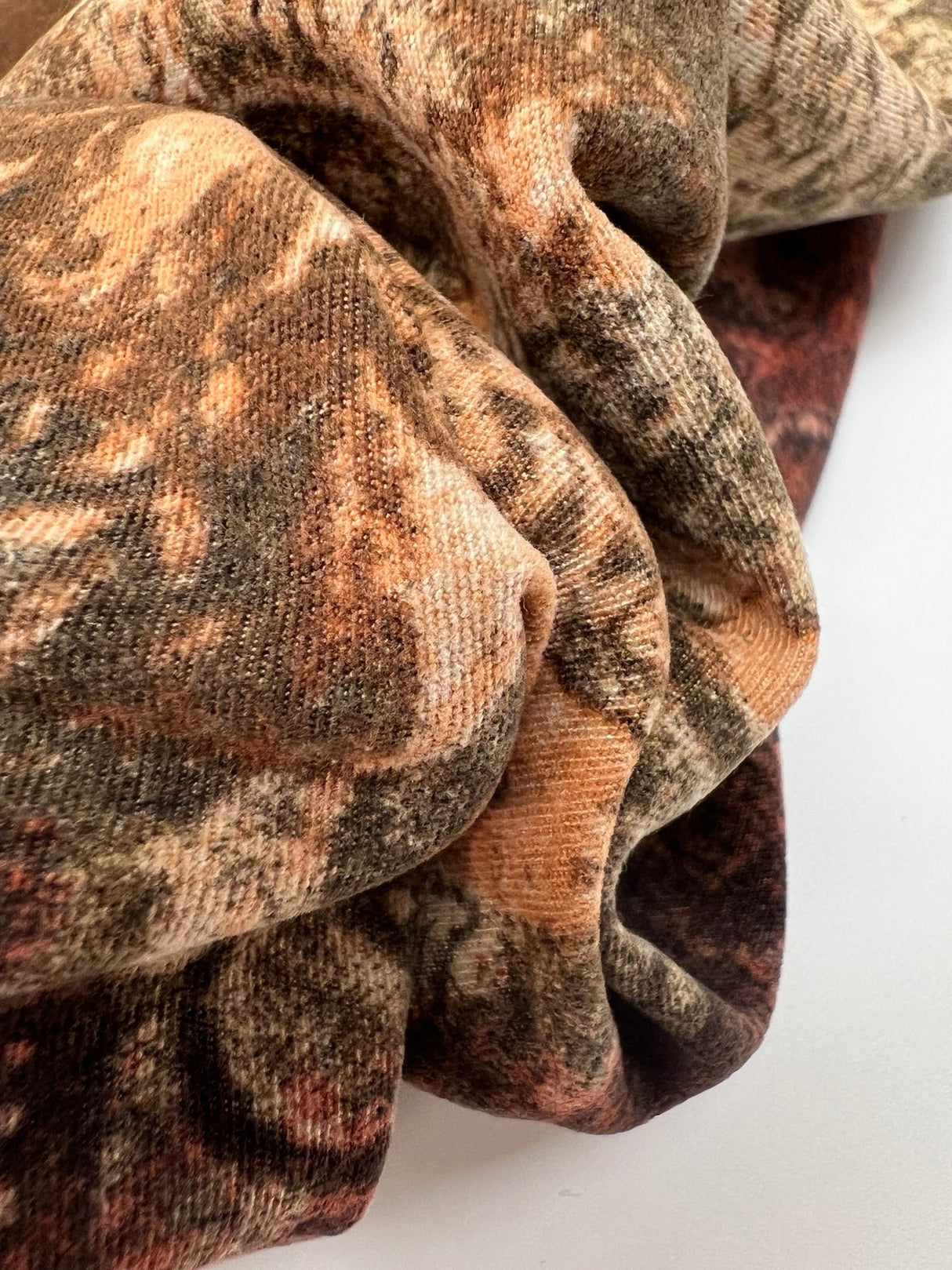 Italian Brown Beige Abstract Twill Fabric