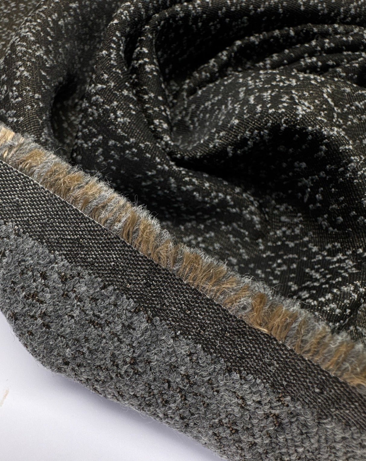 Wool Polyamide Jacquard Brown-Green