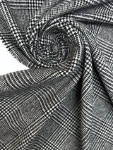 Wool Blend Tweed Checked Gray