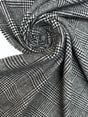 Wool Blend Tweed Checked Gray