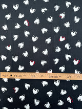 Viscose Crepe Black White Printed