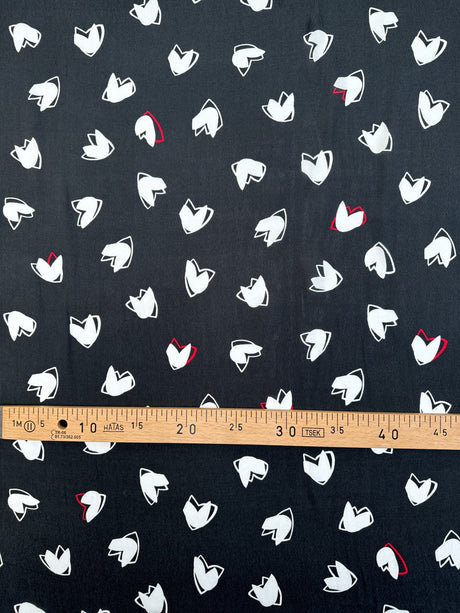 Viscose Crepe Black White Printed