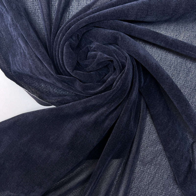 Nylon Viscose Flock Mesh Fabric Blue Shade