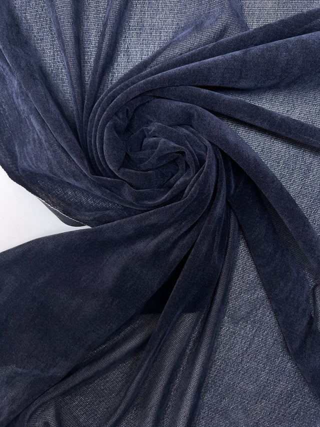 Nylon Viscose Flock Mesh Fabric Blue Shade
