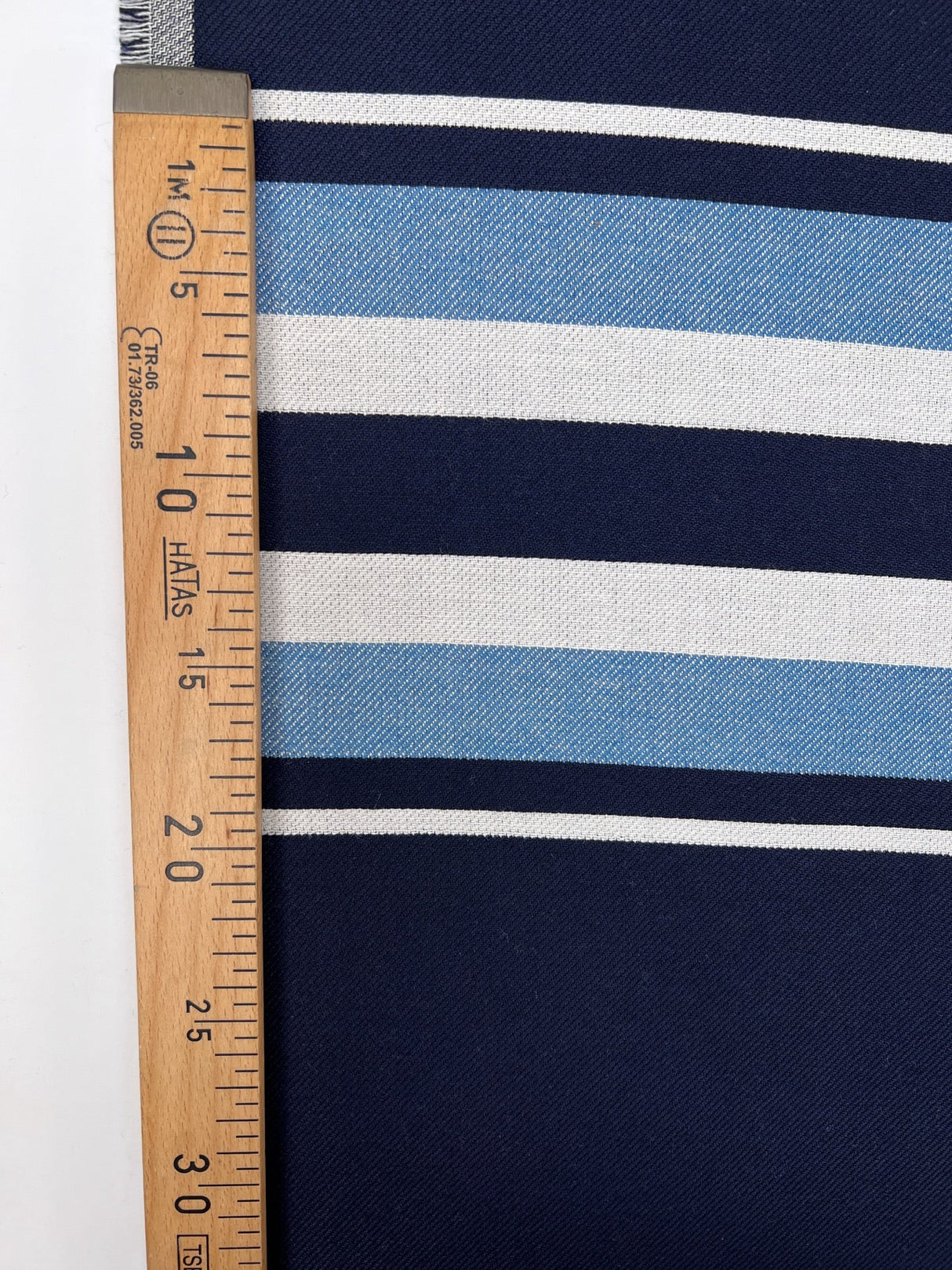 Polyester Blend Twill Striped Blue White