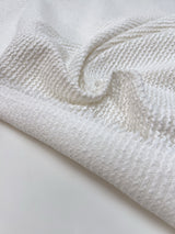 Cotton Linen Ribbed Fabric White