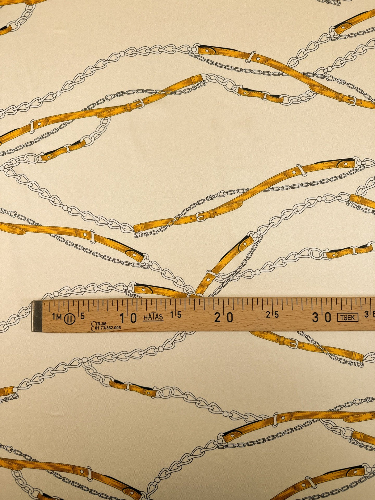 Printed Yellow Beige Polyester Twill