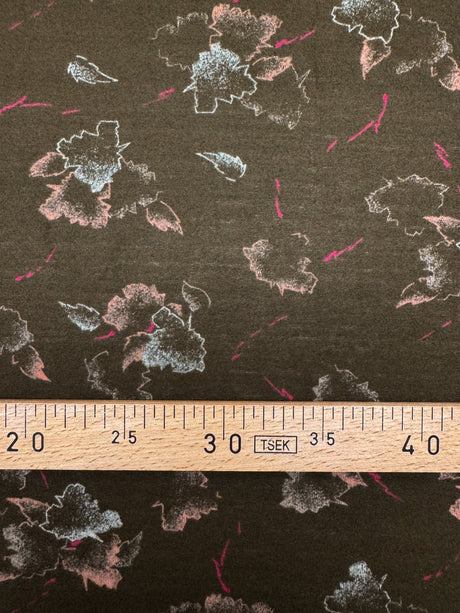 Acrylic Knit Printed Green Stretch Fabric