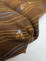 Italian Brown Striped Wool Fabric