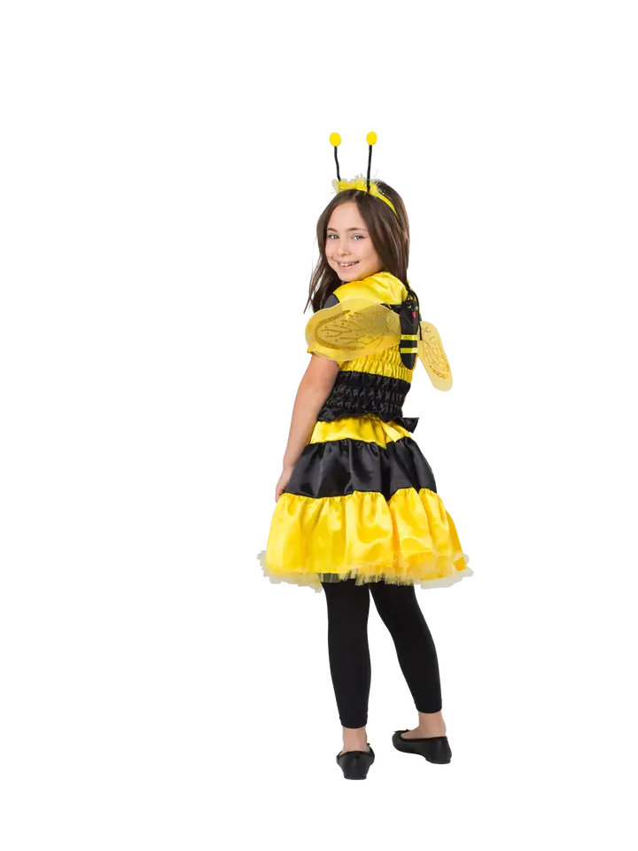 Kids bumblebee costume with top skirt wings and headband