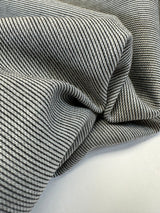 Wool Polyamide Tweed Gray Black Striped