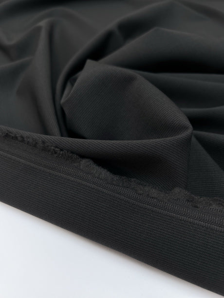 Italian Black Wool Suit Fabric