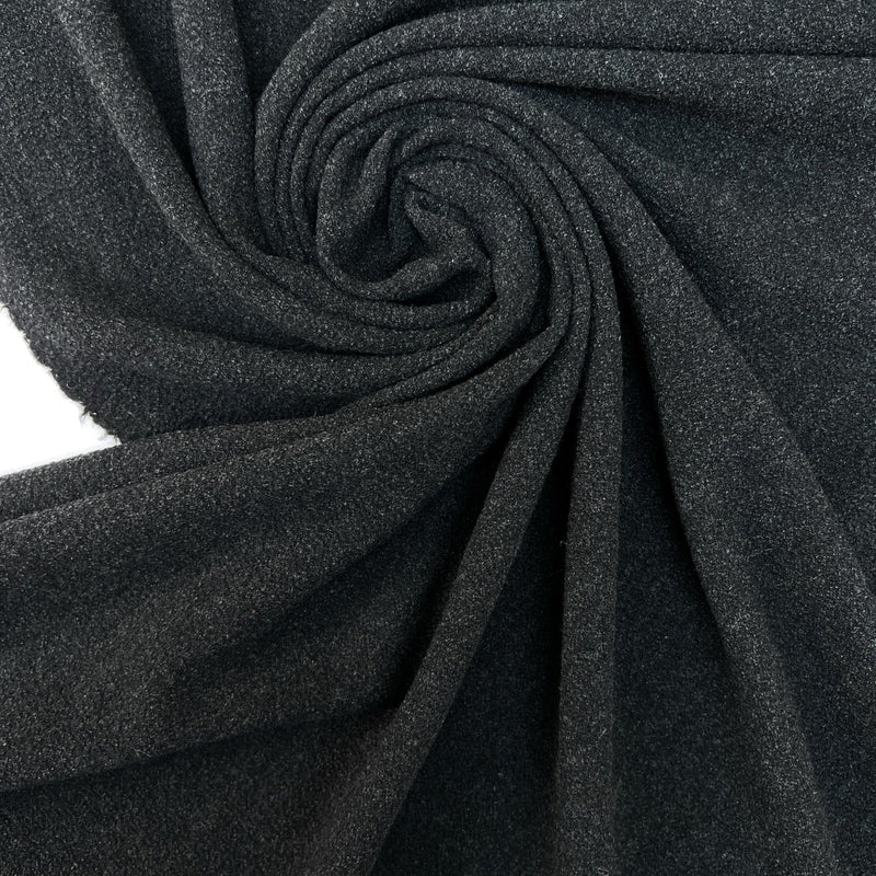 Wool Crepe Melange Gray Stretch