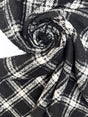 Wool Blend Bouclé Checked Black White
