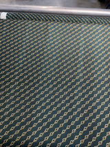 Printed Polyester Crepe in Green & Beige
