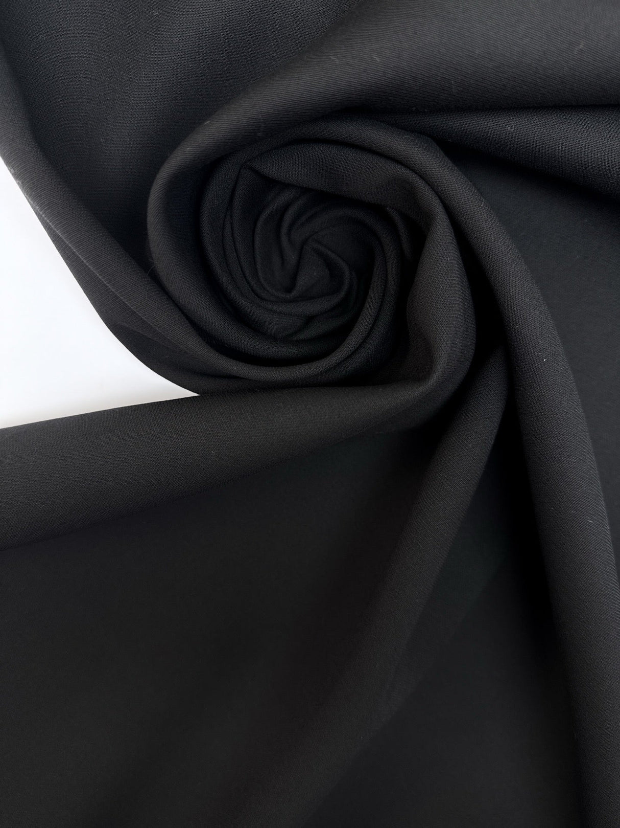 Black Polyamide Cotton Elastane Double Weave