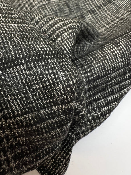 Tweed Suit Fabric Gray Black