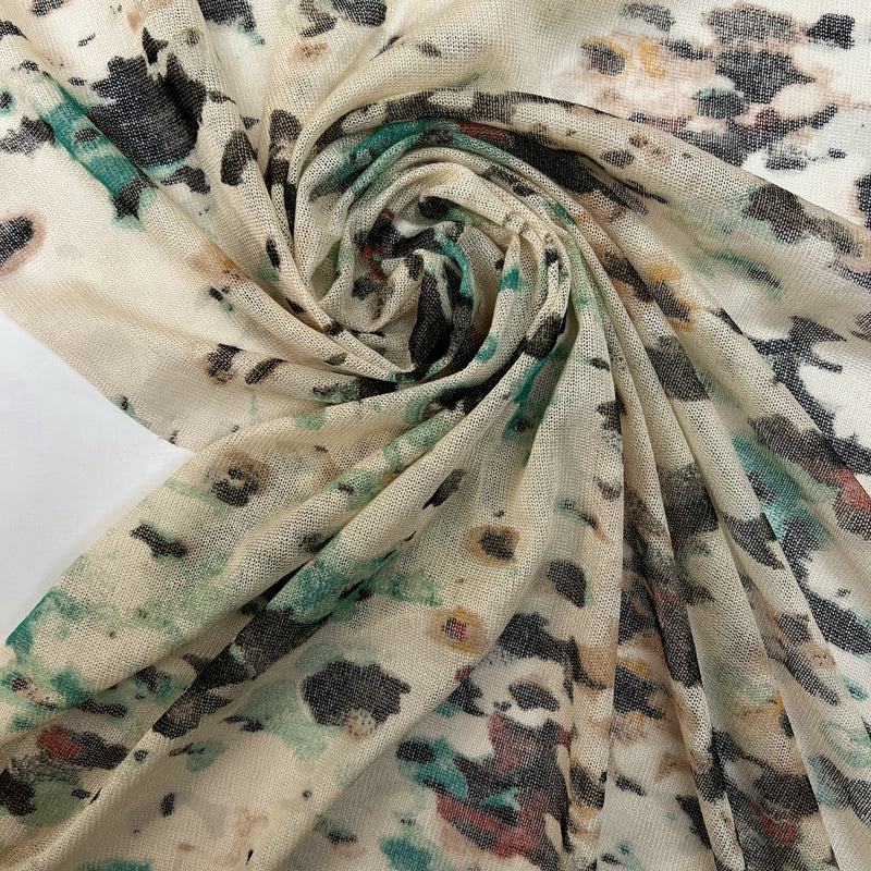 Cotton Knit Printed Brown Beige