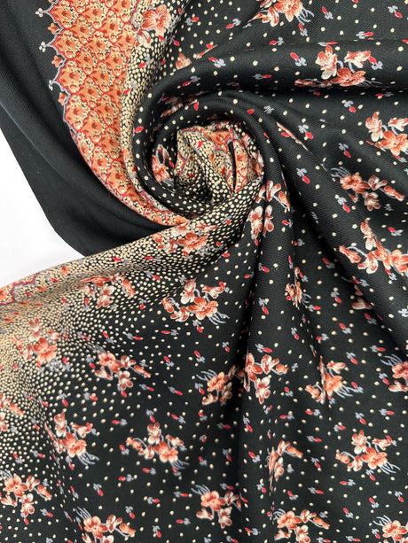 Printed Floral Wool Blend Twill