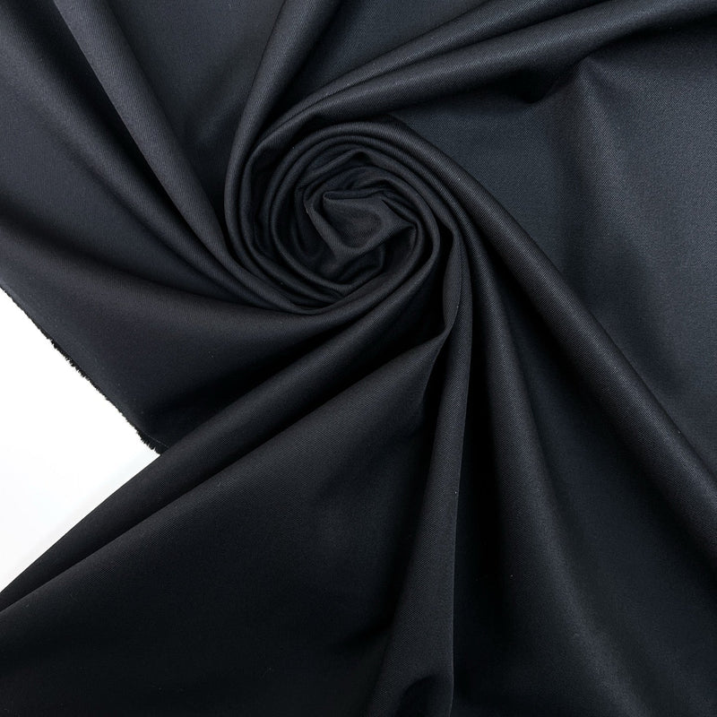 Black Cotton Twill Suit Fabric