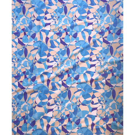 Chiasoka 100 Percent Cotton Fabric - Blue, Purple, Taupe African Print, 58" Width (1 Yard)